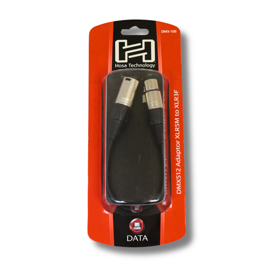 3-pin DMX Male to 5-pin DMX Female Adapter Cables - HOSA Technology
