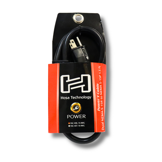 Power Extension Y Cable (1.5ft) - HOSA Technology